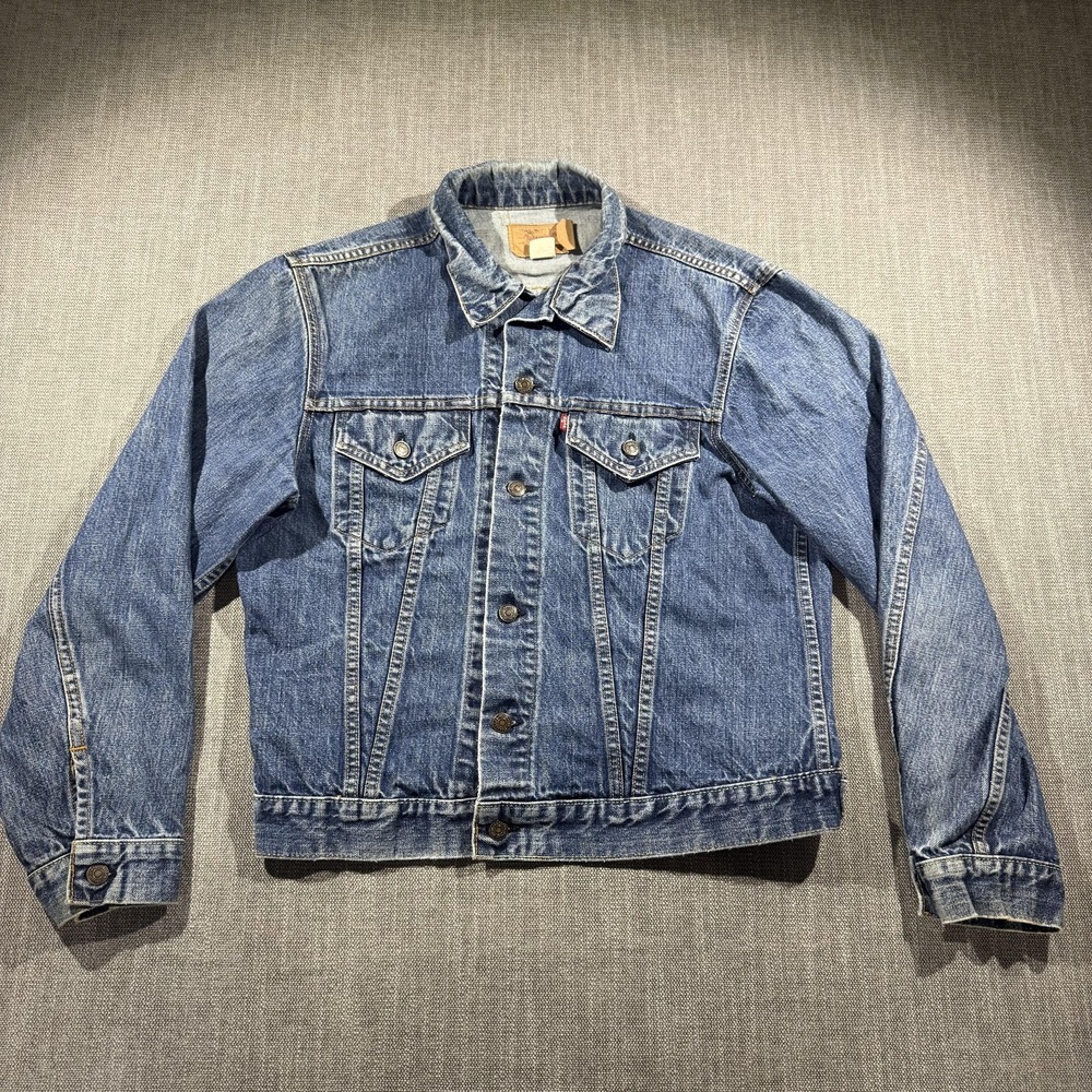 Vintage Levis Denim Trucker Jacket Type III Mens Large WPL423 Made USA 70s